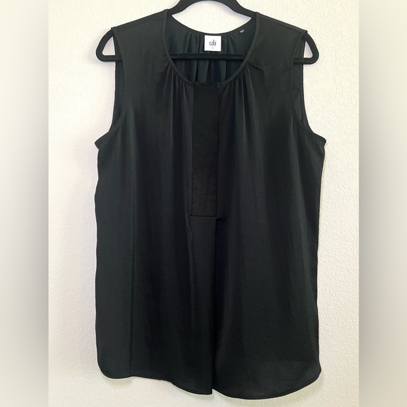 CAbi Snap Blouse #5540 Black Sleeveless Sz L - Picture 3 of 5